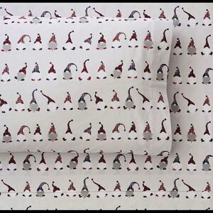 Pottery Barn Teen Holiday Gnome Organic Flannel Sheet Set XL Twin